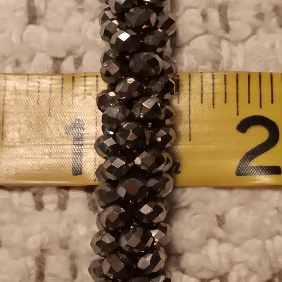 Talbots faceted AB coated gray beads long rope necklace - Picture 8 of 8